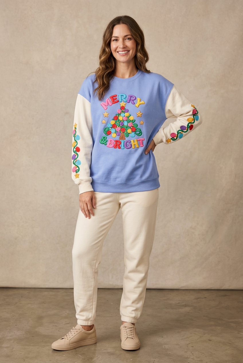 Colorful Holiday Crewneck (Ready to Ship)