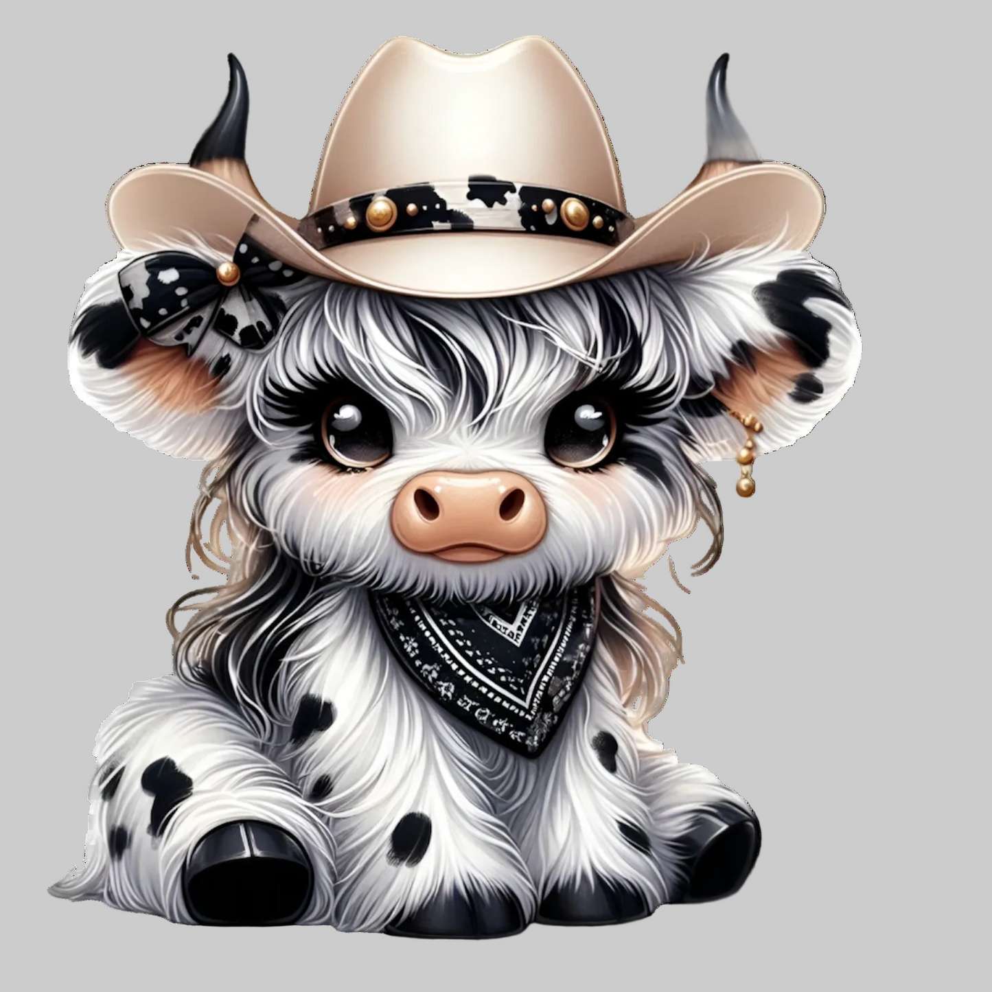 CUTE COWGIRL COW(2 TRANSFERS AVAILABLE FOR THIS PRODUCT)