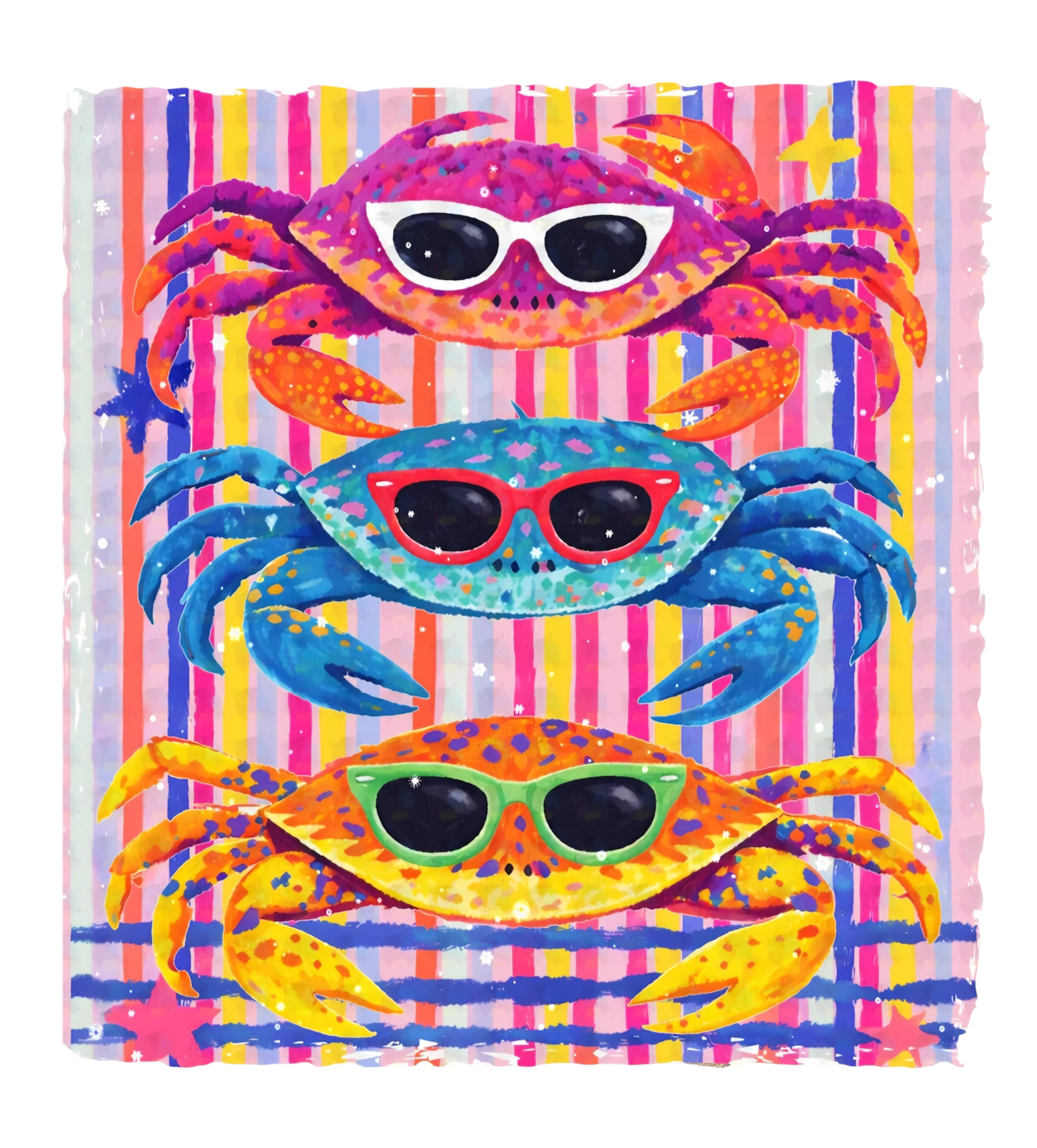 3 GLITTER CRABS (2 TRANSFERS AVAILABLE FOR PRESSING)