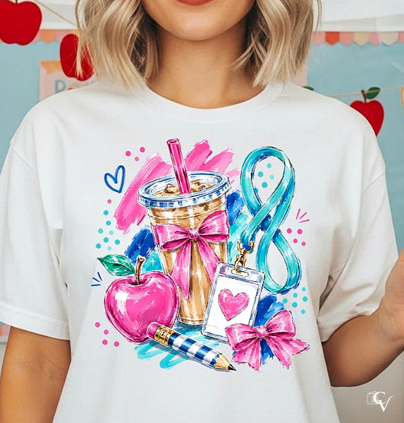 Preppy Teacher Coffee (2 Transfers available for pressing)