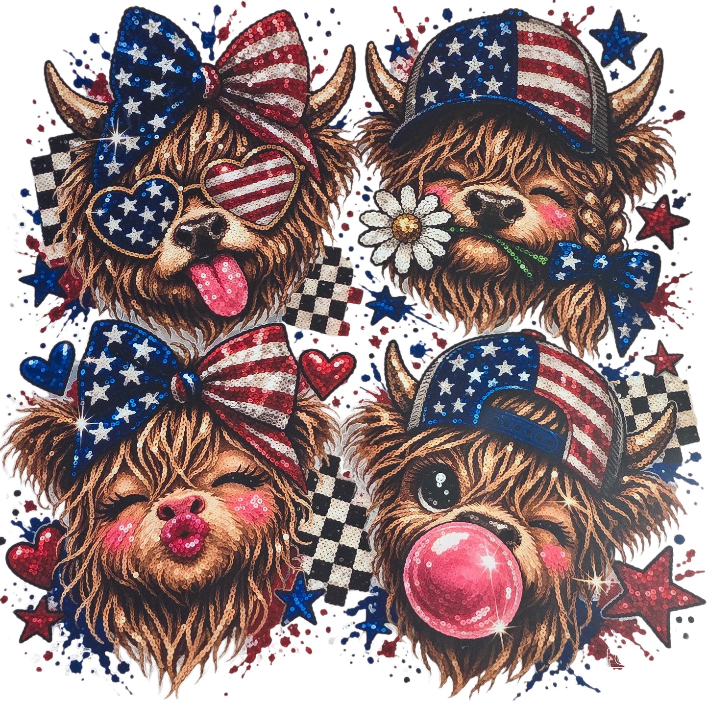 PATRIOTIC COWS (1 TRANSFER AVAILABLE FOR PRESSING)