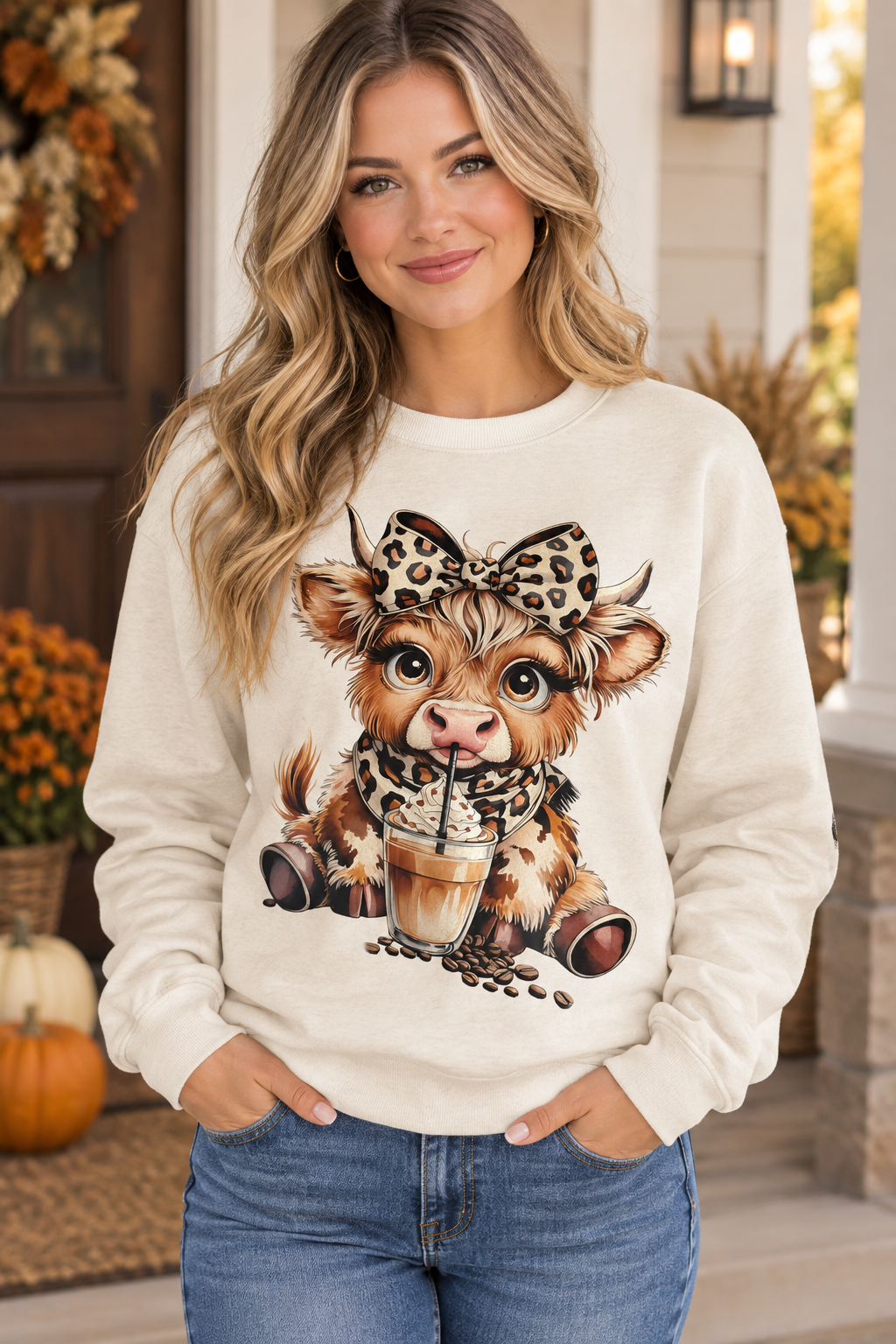 Cute Cow with Leopard Bow