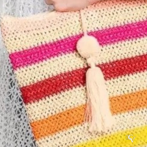 Amara Striped Crochet Women's Tote image 1