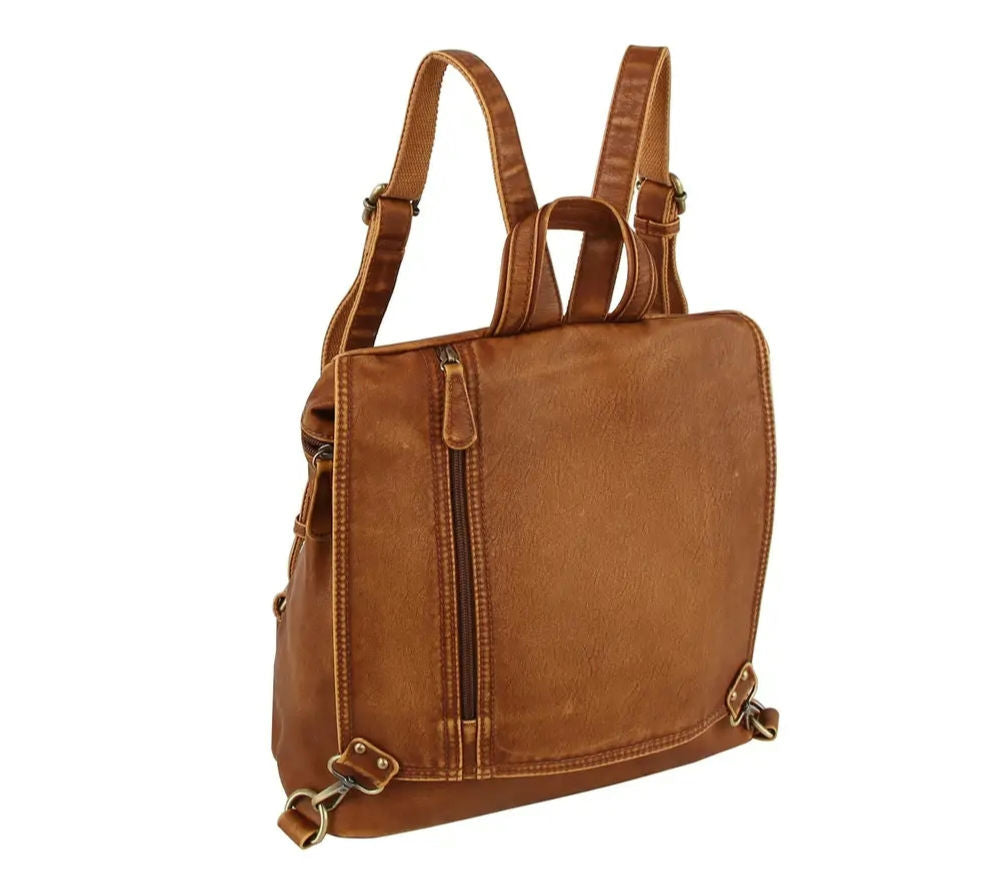 Boxy Flap Backpack Brown image 3