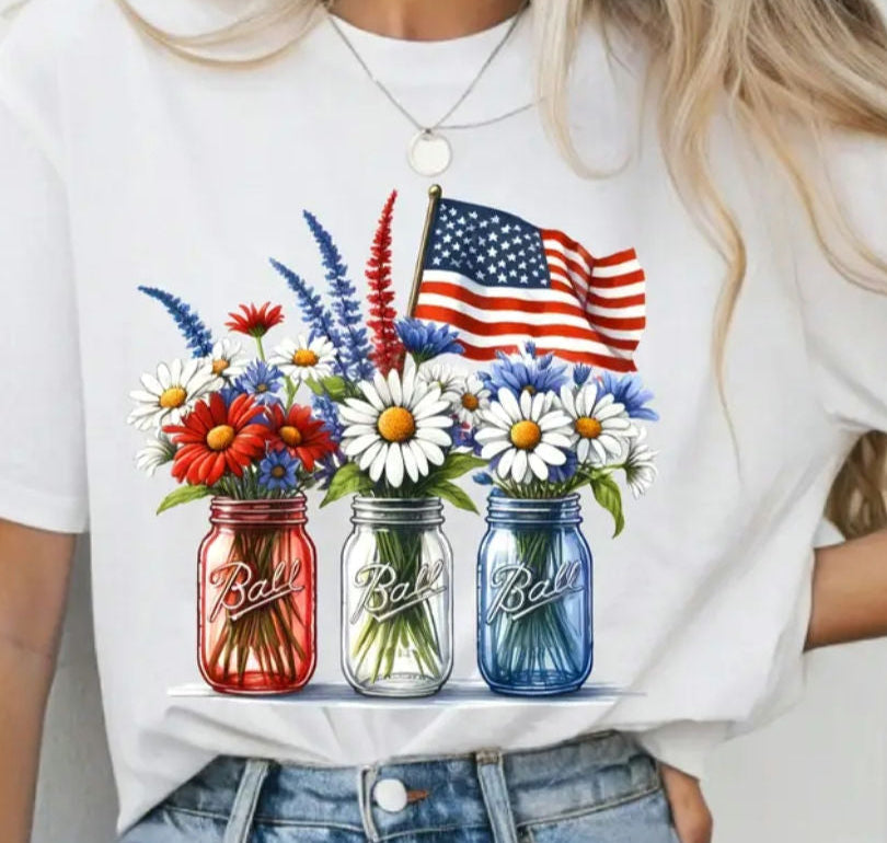 Patriotic Mason Jars (2 TRANSFERS AVAILABLE FOR THIS PRODUCT)4/15/26