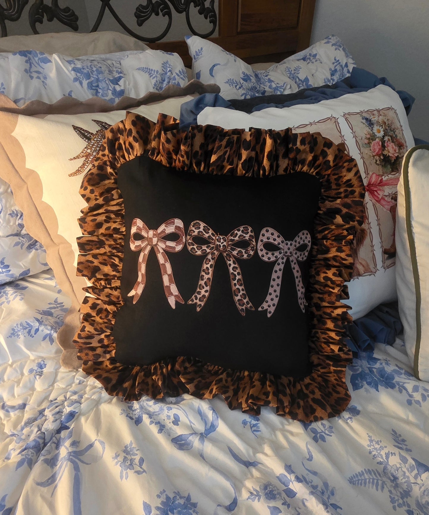 Fall Bows Throw Pillow