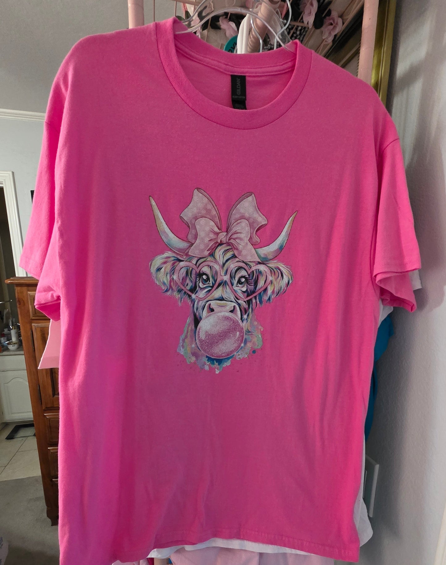 Bubblegum Cow in Pink