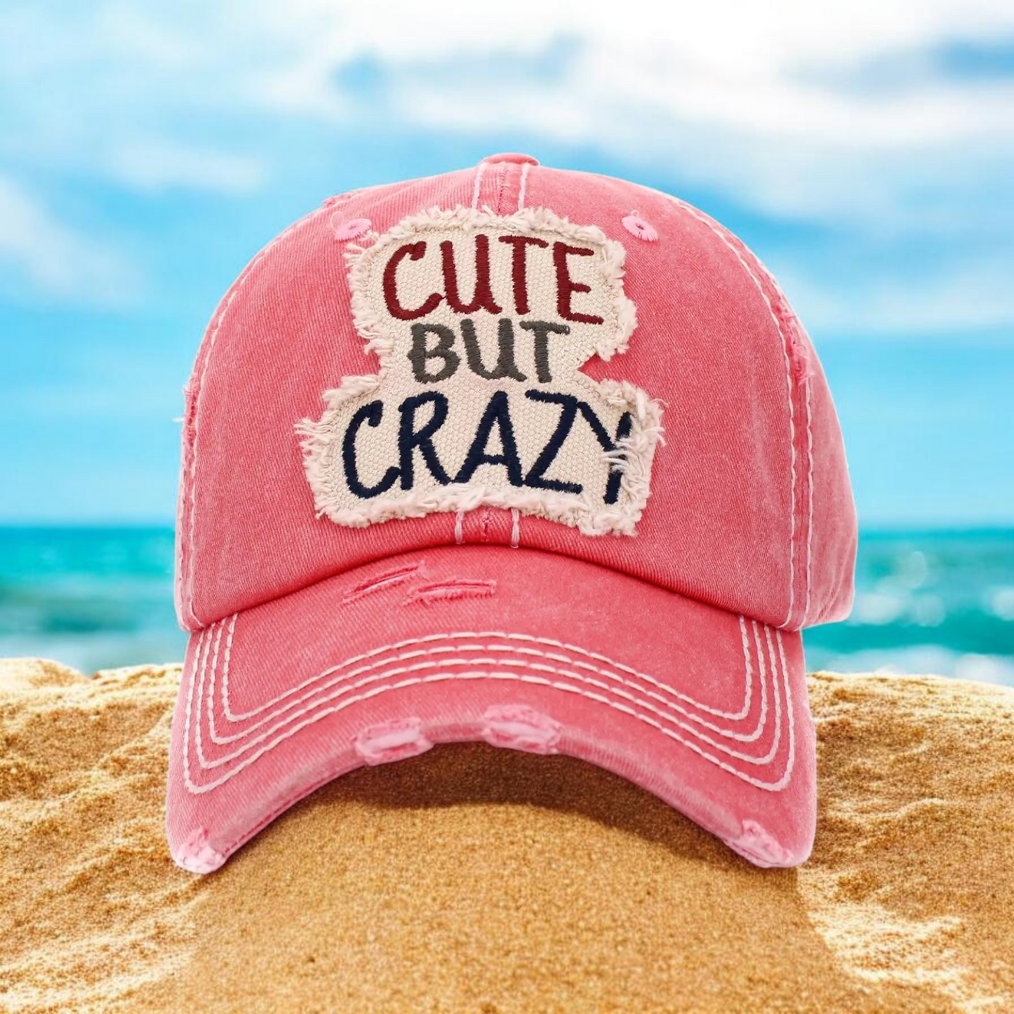 Vintage Crazy But Cute Pink Ballcap image 0