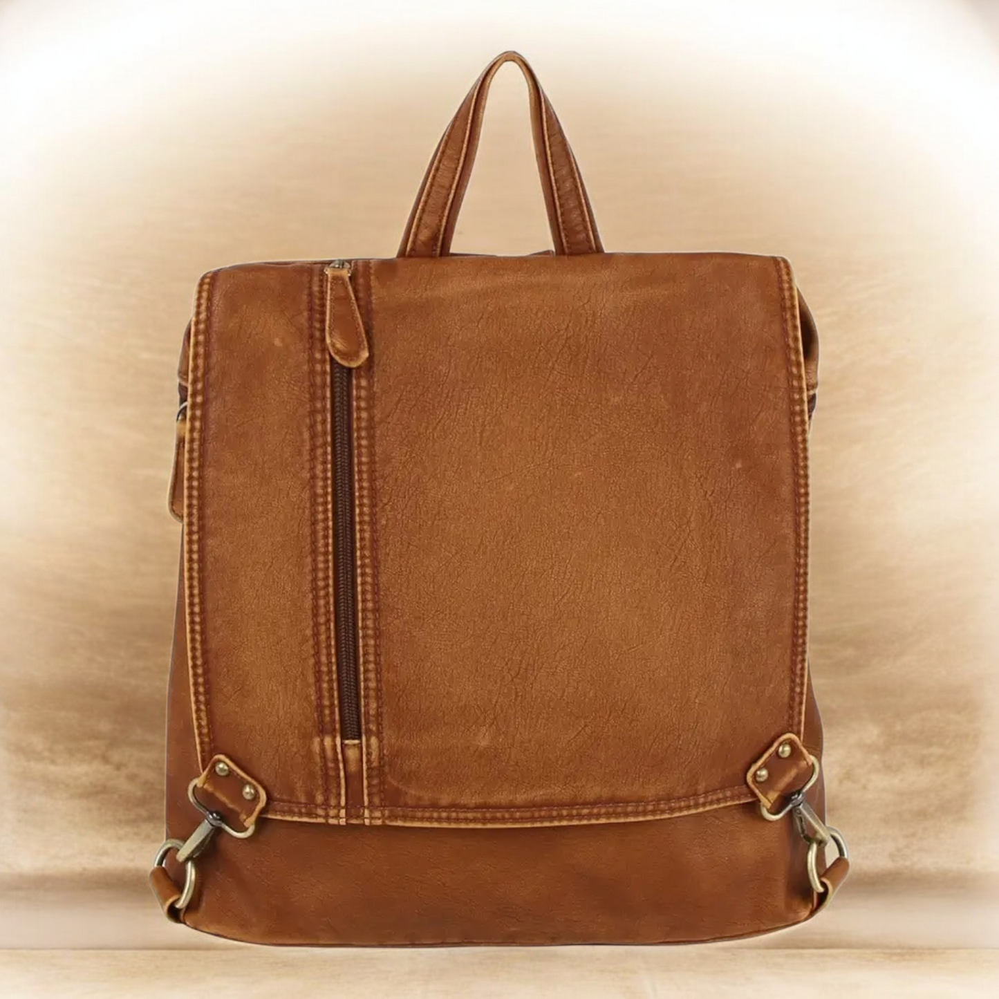Boxy Flap Backpack Brown image 0