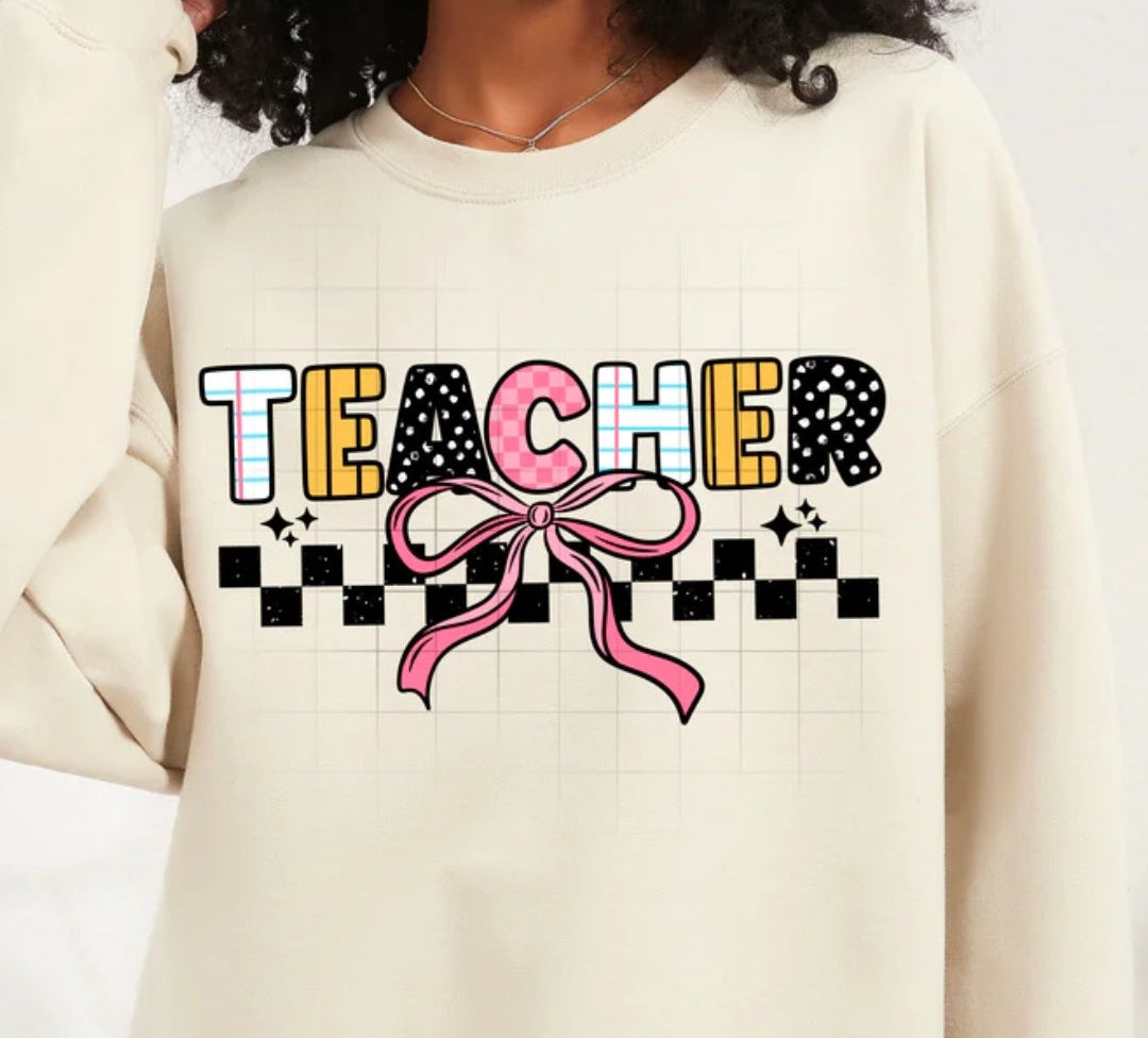 Teacher with Pink Bow T-Shirt  image 0