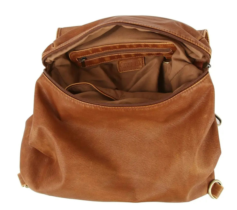 Boxy Flap Backpack Brown image 2