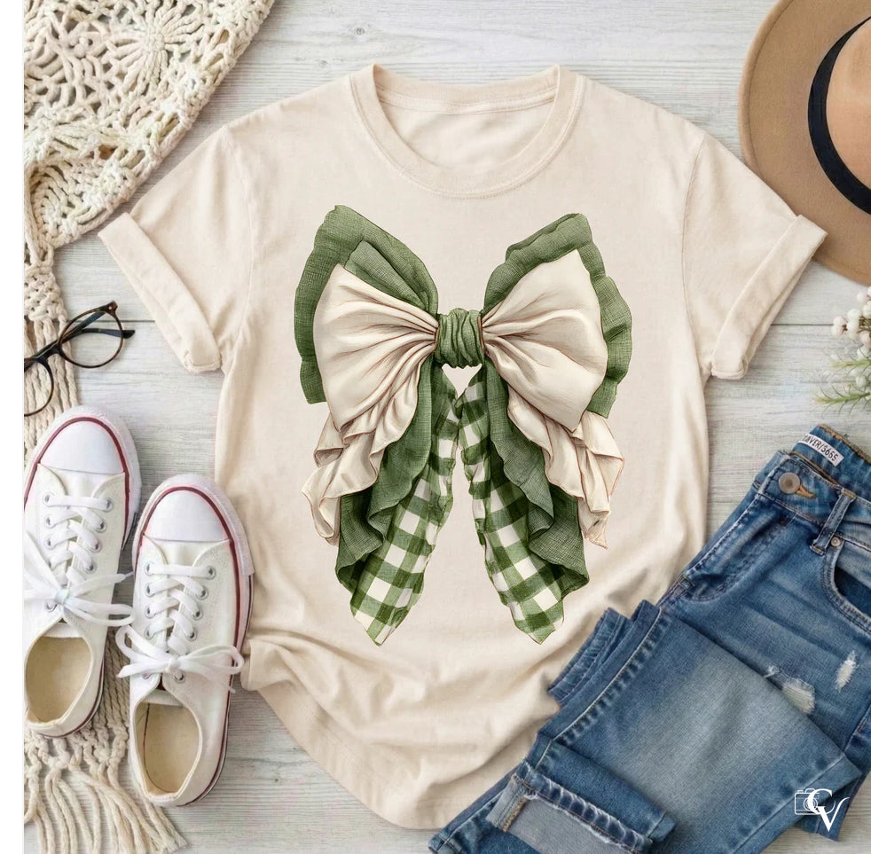 Sage Croquette Bow (4 Transfers available for pressing)