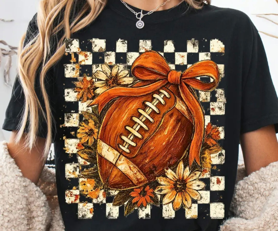 Football Bow Fall Flowers Hoodie image 0
