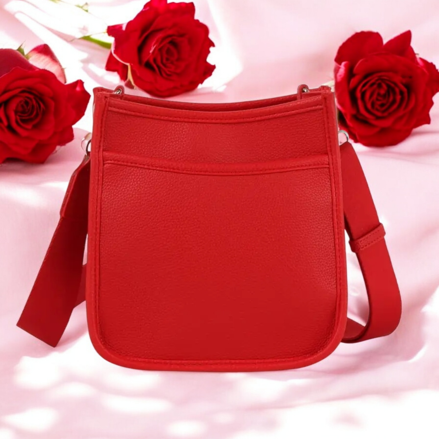Red Pebbled Cross Body Utility Bag  image 0