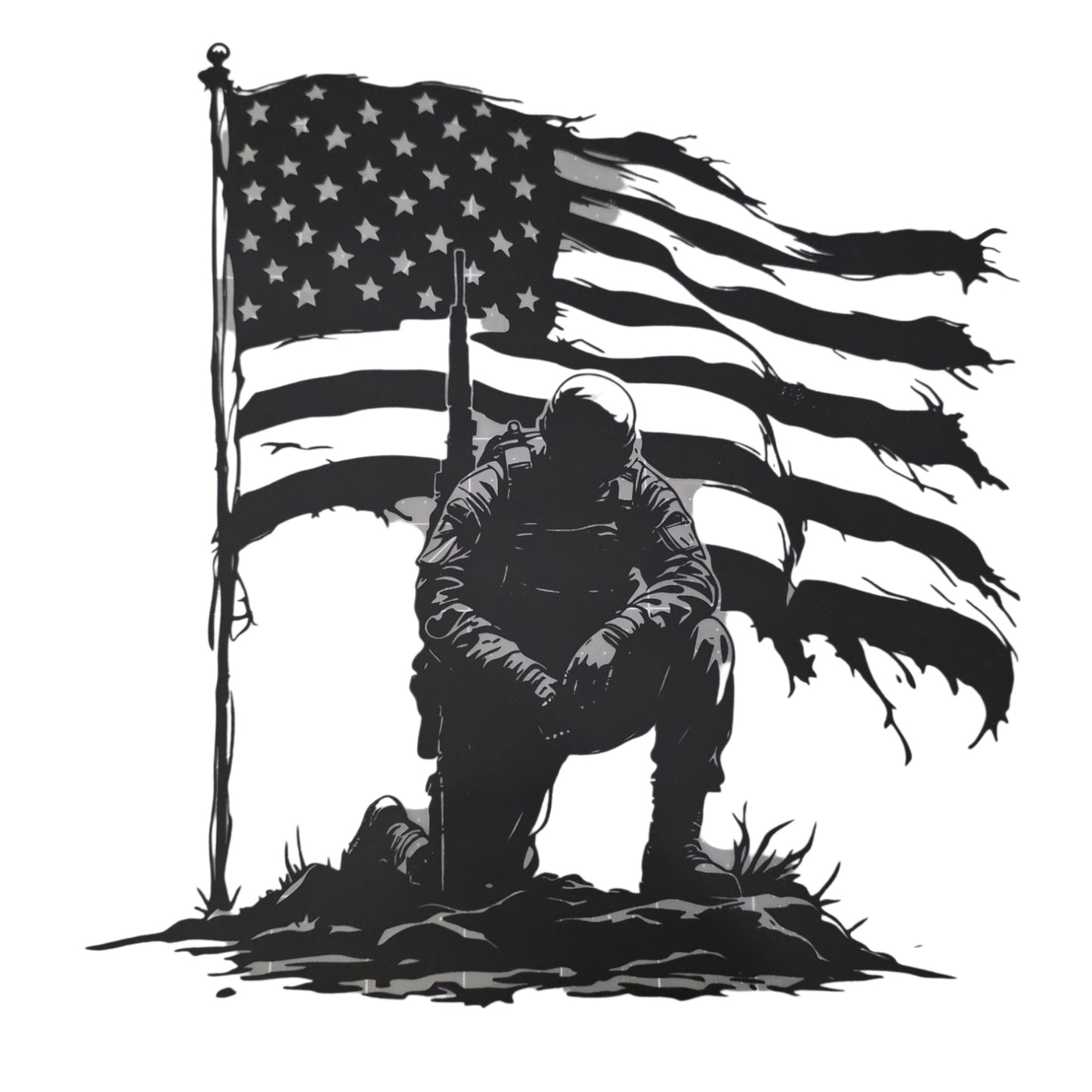 SOLDIER & AMERICAN FLAG (2 TRANSFERS AVAILABLE FOR THIS PRODUCT)