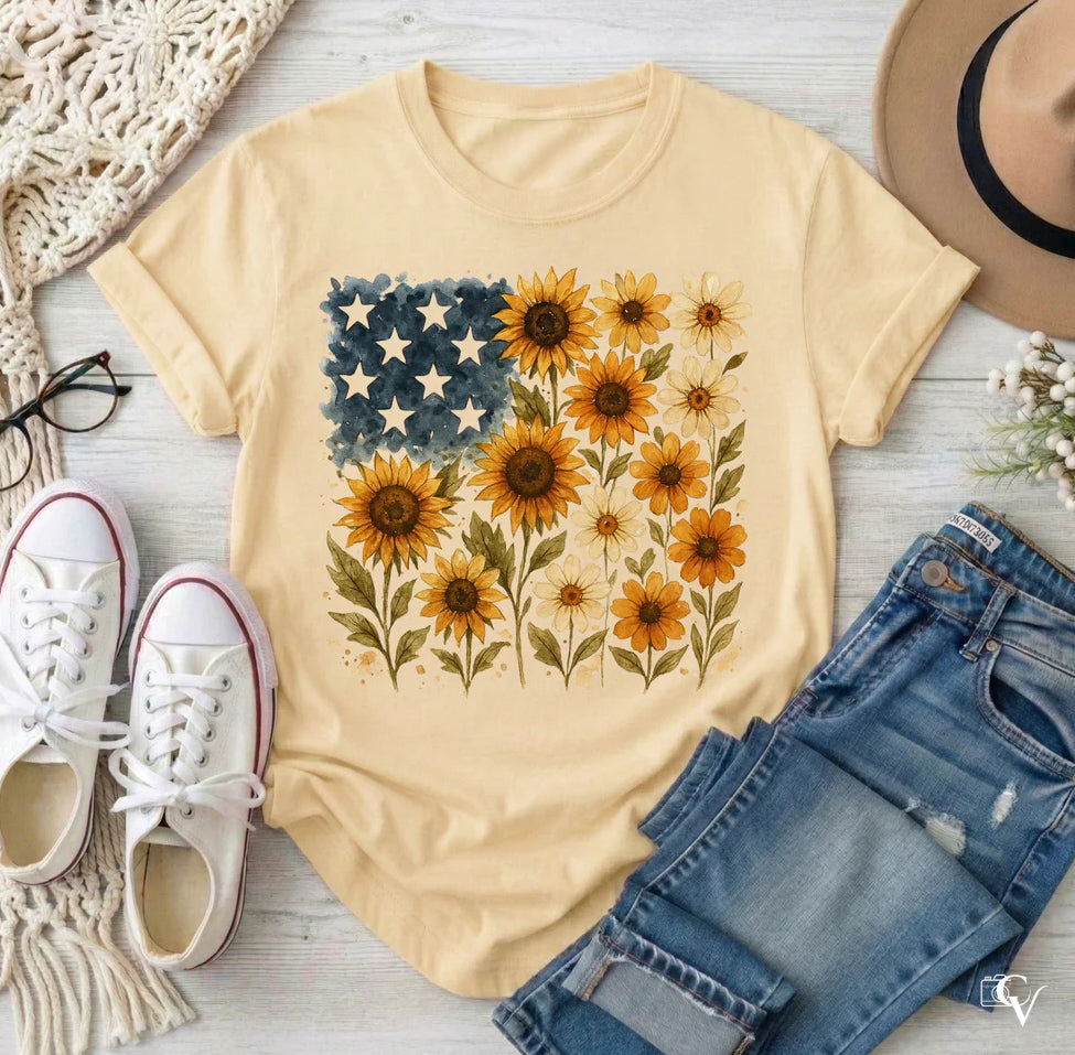 Sunflower and Stars (3 Transfers available for pressing)