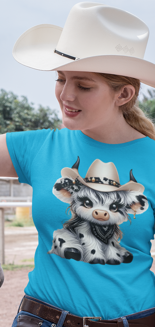 CUTE COWGIRL COW(2 TRANSFERS AVAILABLE FOR THIS PRODUCT)