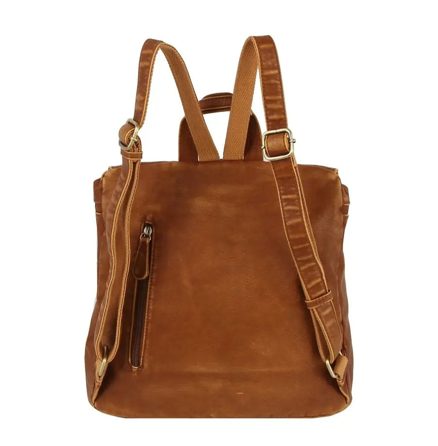 Boxy Flap Backpack Brown image 1