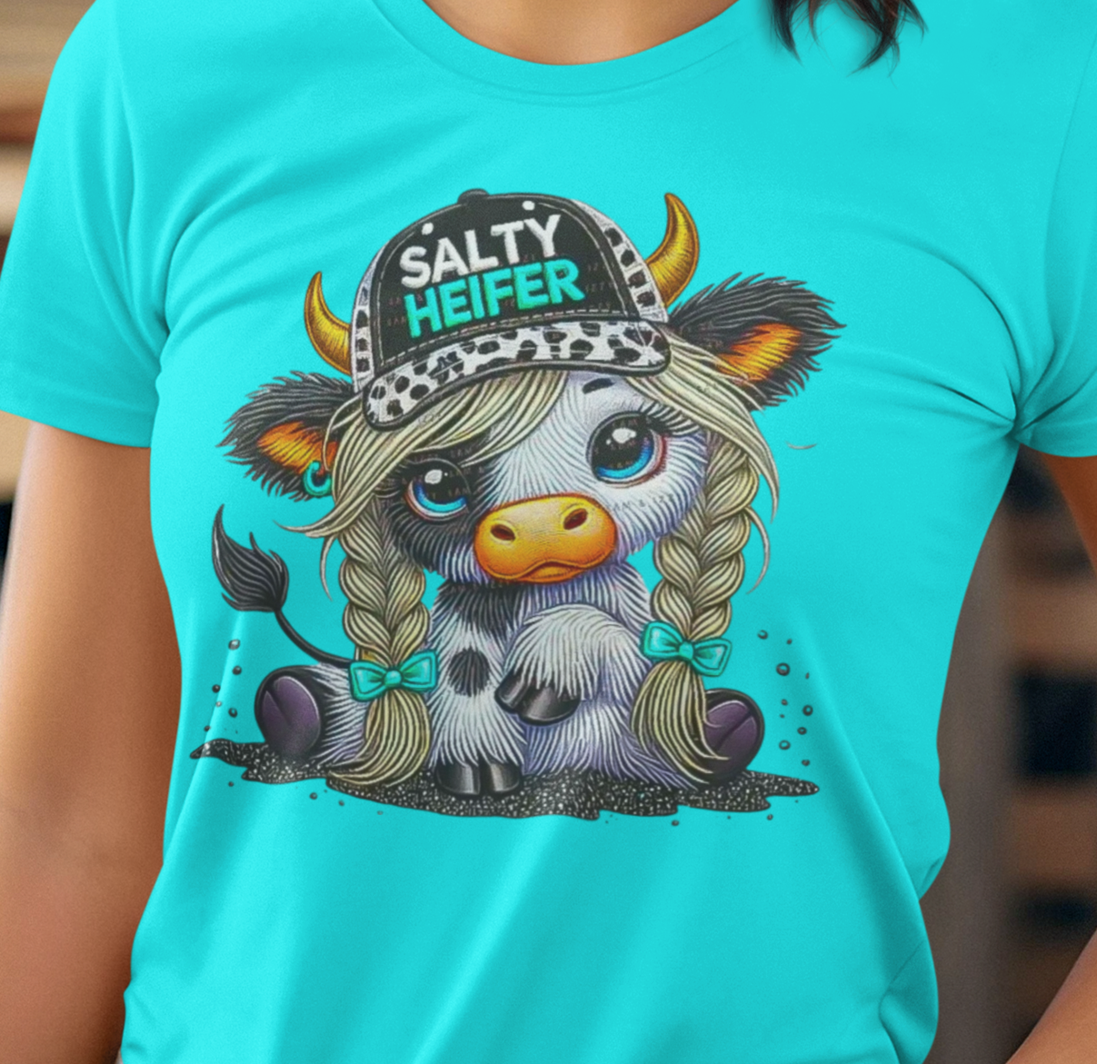 SALTY HEIFER GLITTER ( 2 TRANSFERS AVAILABLE FOR THIS PRODUCT)