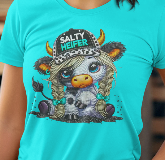 SALTY HEIFER GLITTER ( 2 TRANSFERS AVAILABLE FOR THIS PRODUCT)