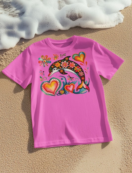 DTF COLORFUL DOLPHIN (3 TRANSFERS AVAIALBLE FOR PRESSEING)