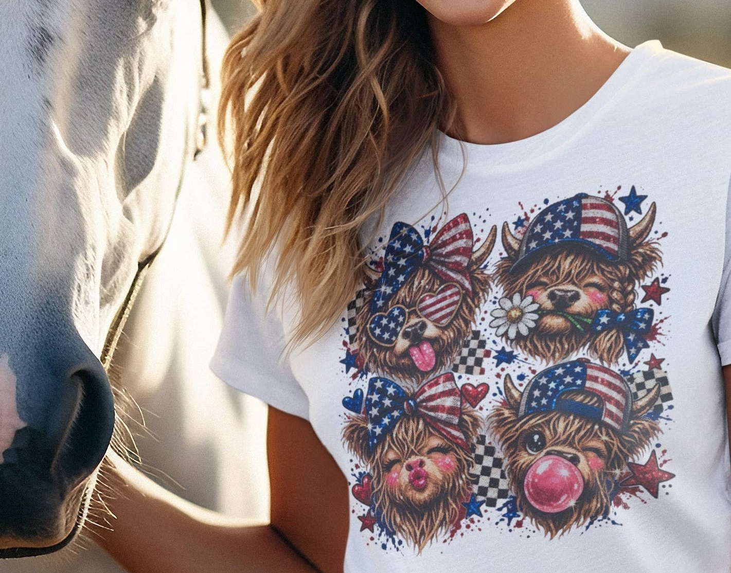 PATRIOTIC COWS (1 TRANSFER AVAILABLE FOR PRESSING)