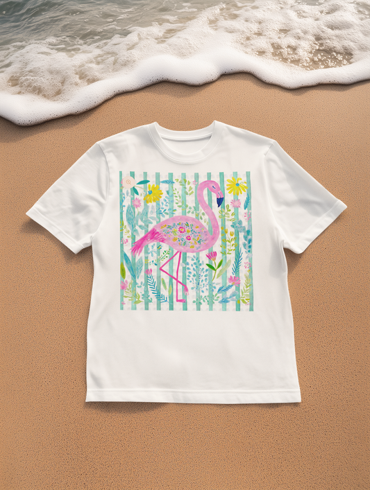 GLITTER FLAMINGO (2 TRANSFERS AVAIALBLE FOR PRESSING)