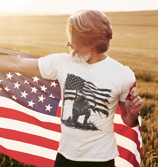 SOLDIER & AMERICAN FLAG (2 TRANSFERS AVAILABLE FOR THIS PRODUCT)