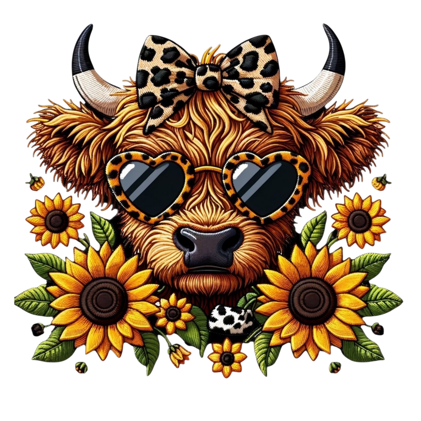 SUNFLOWER COW (2 TRANSFERS AVAILABLE FOR PRESSING)