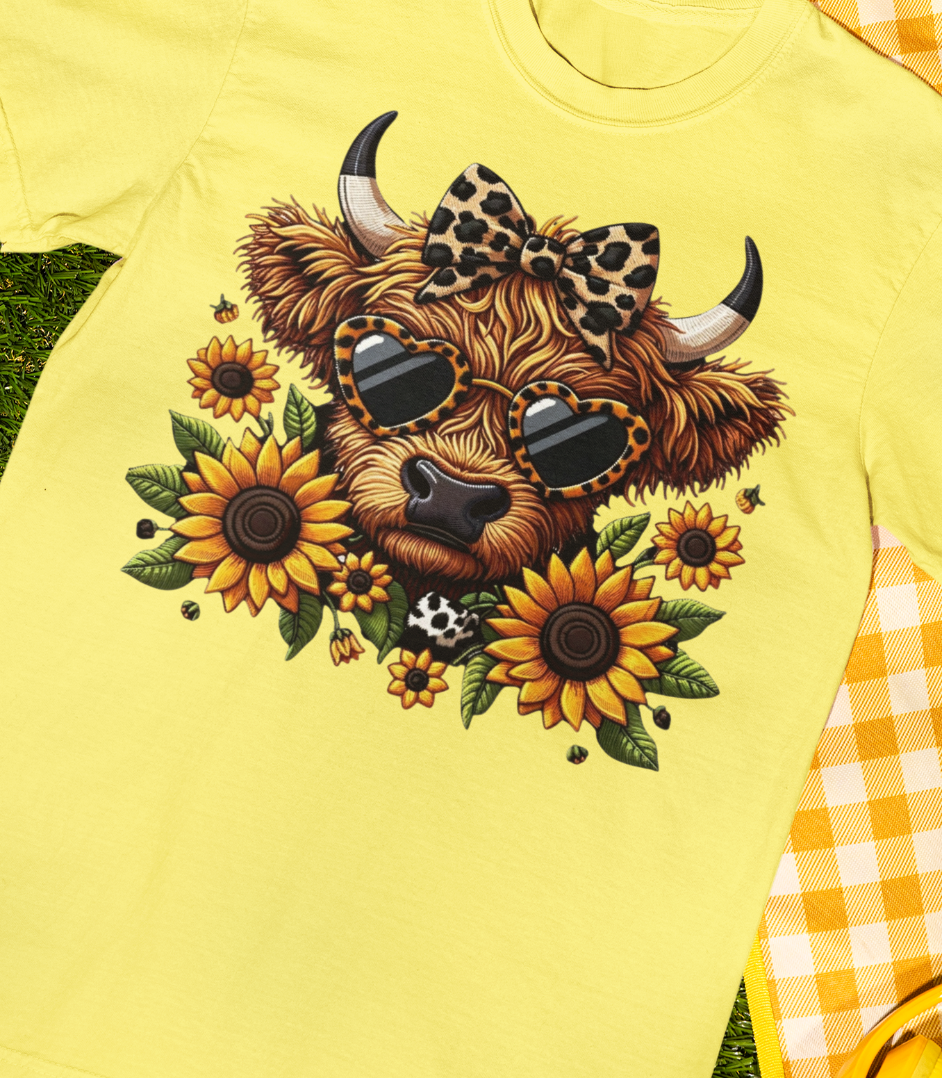 SUNFLOWER COW (2 TRANSFERS AVAILABLE FOR PRESSING)