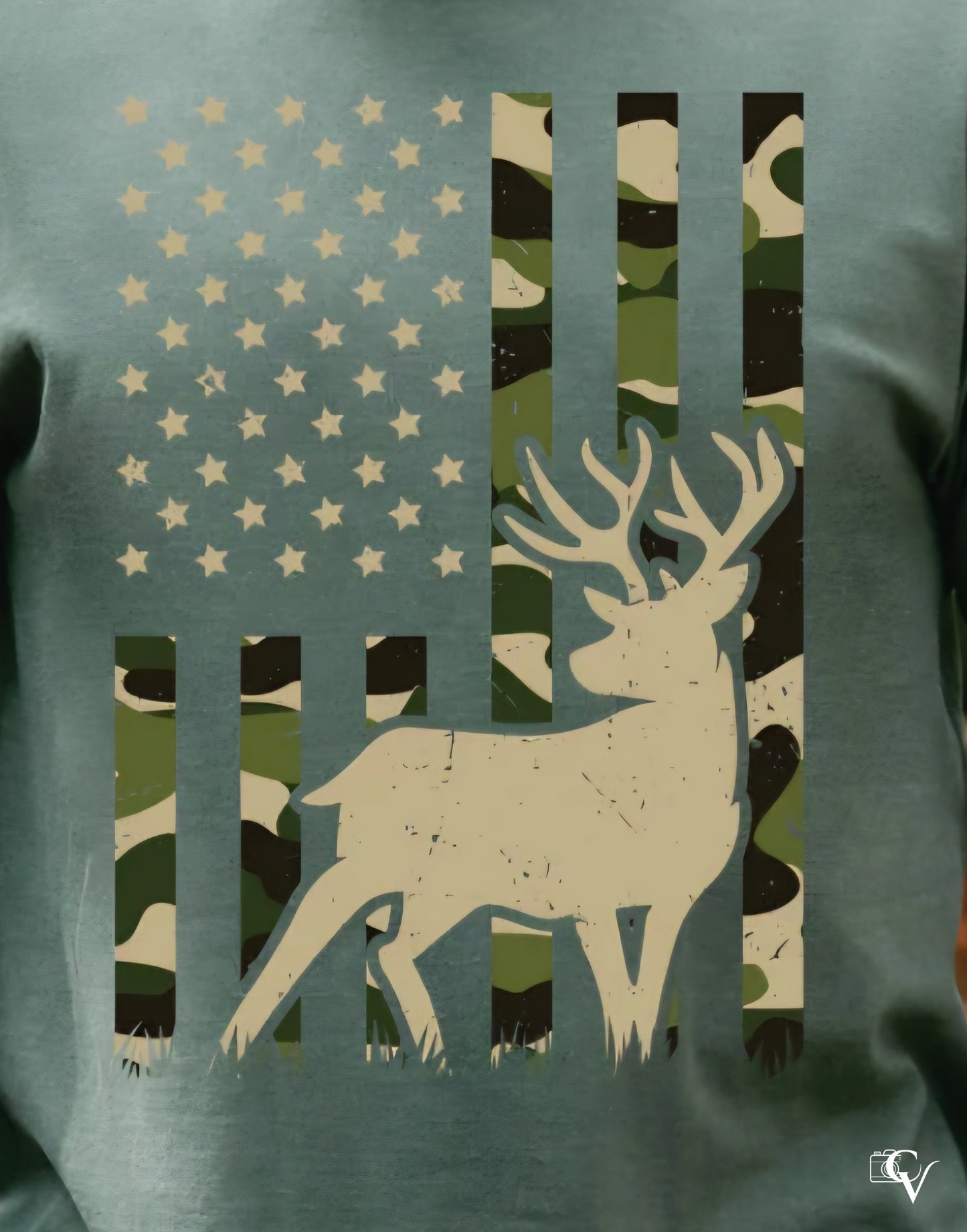 Camo Deer Flag (3 Transfers available for pressing)