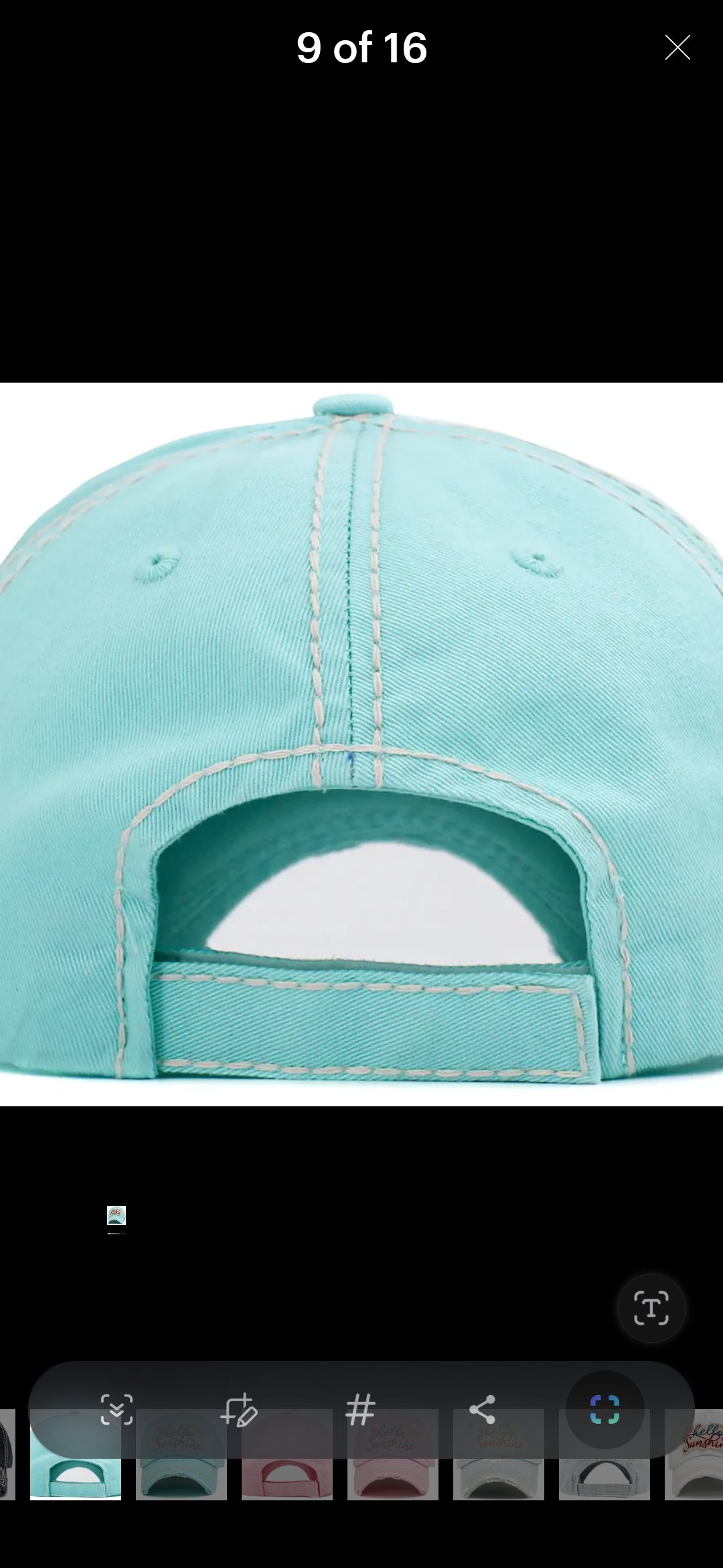Vintage Hello Sunshine Teal Ballcap image 1