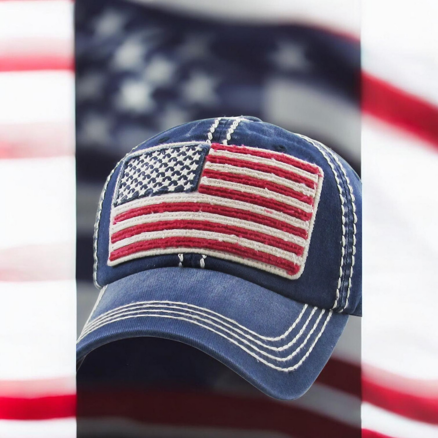 American Flag Blue Ballcap  image 0