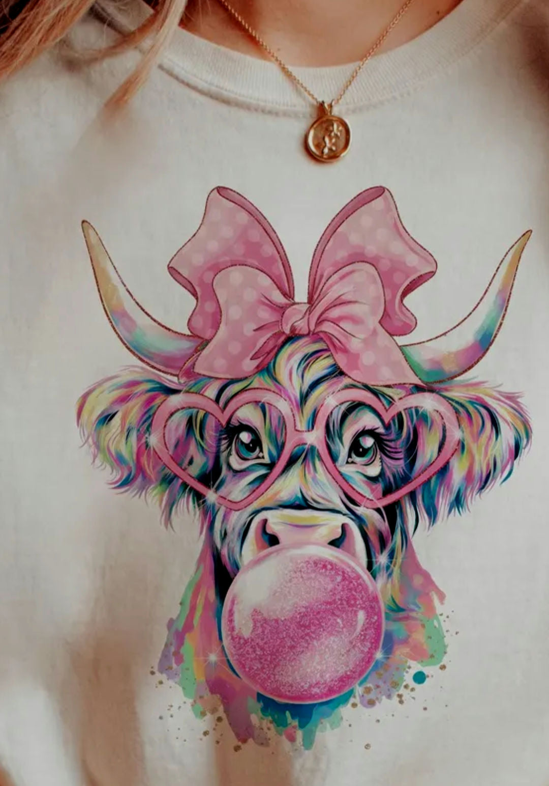 Glitter Bubble Gum Cow image 0