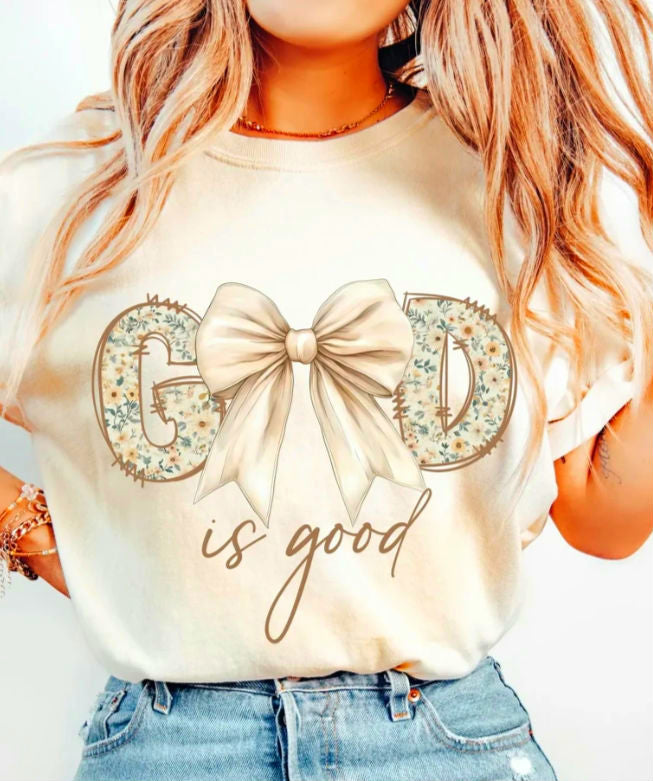God Is Good with Bow Hoodie or Crewneck  image 0
