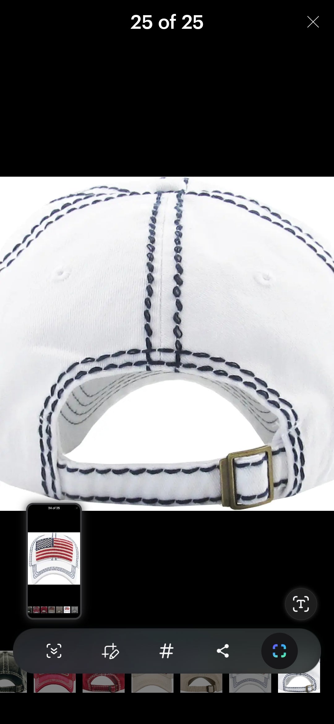 American Flag White Ballcap  image 1