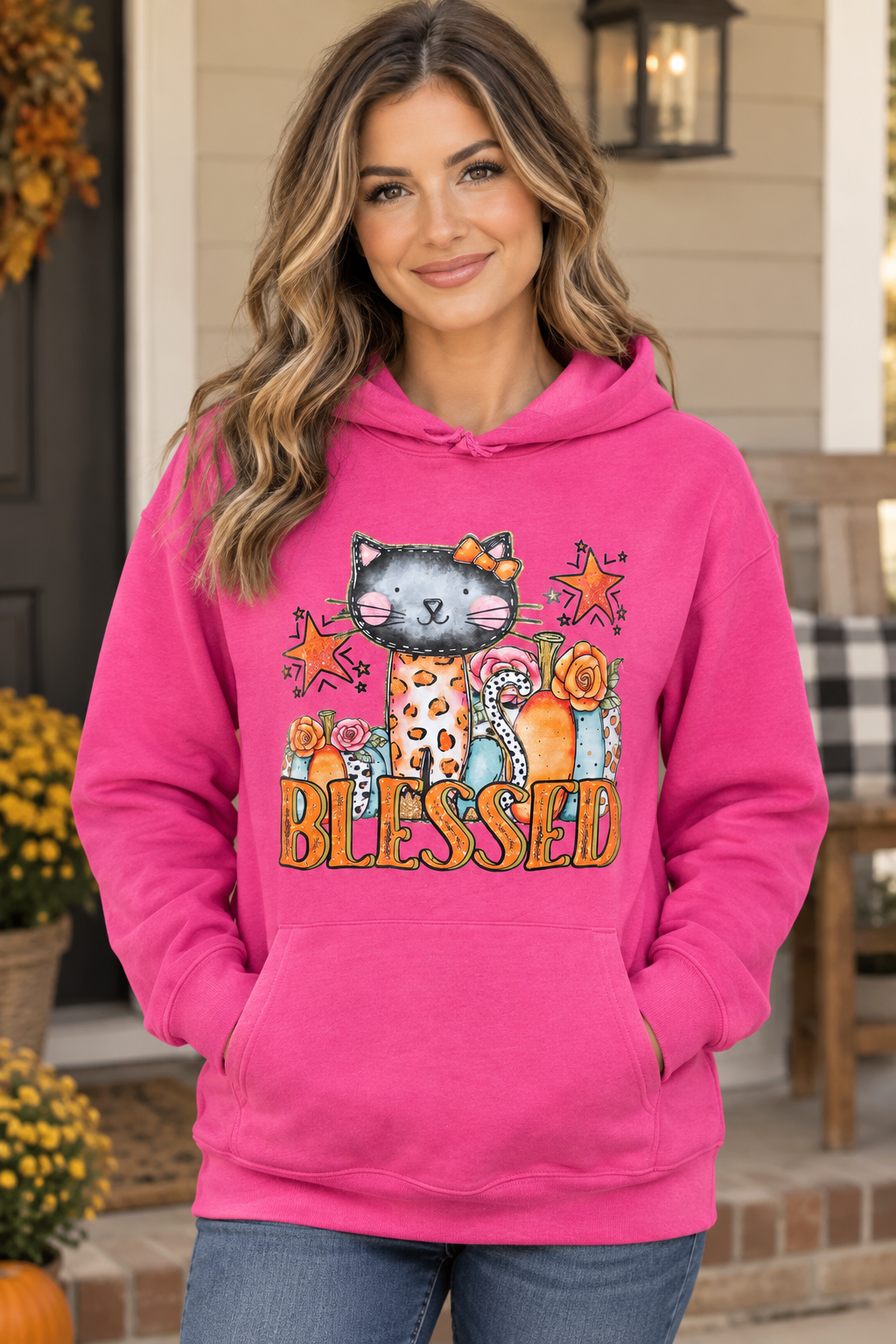 Fall Blessed Cute Cat hoodie