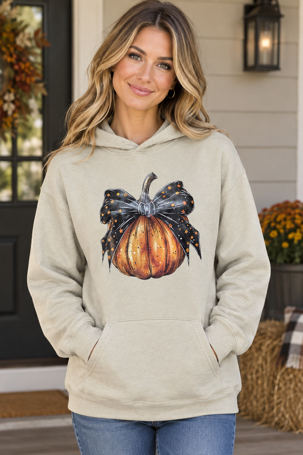 Fall Pumpkin and Bow hoodie