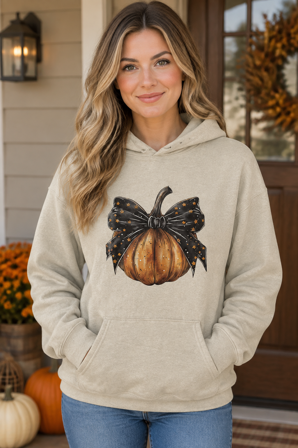 Fall Pumpkin with Bow hoodie