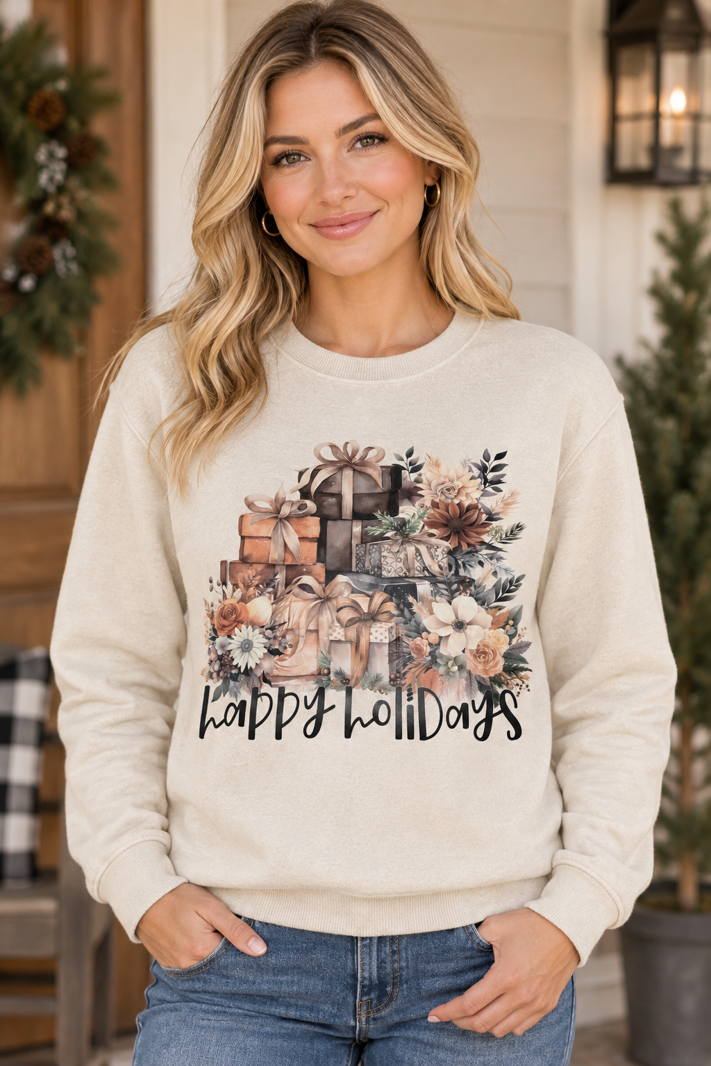 Happy Holidays model photo