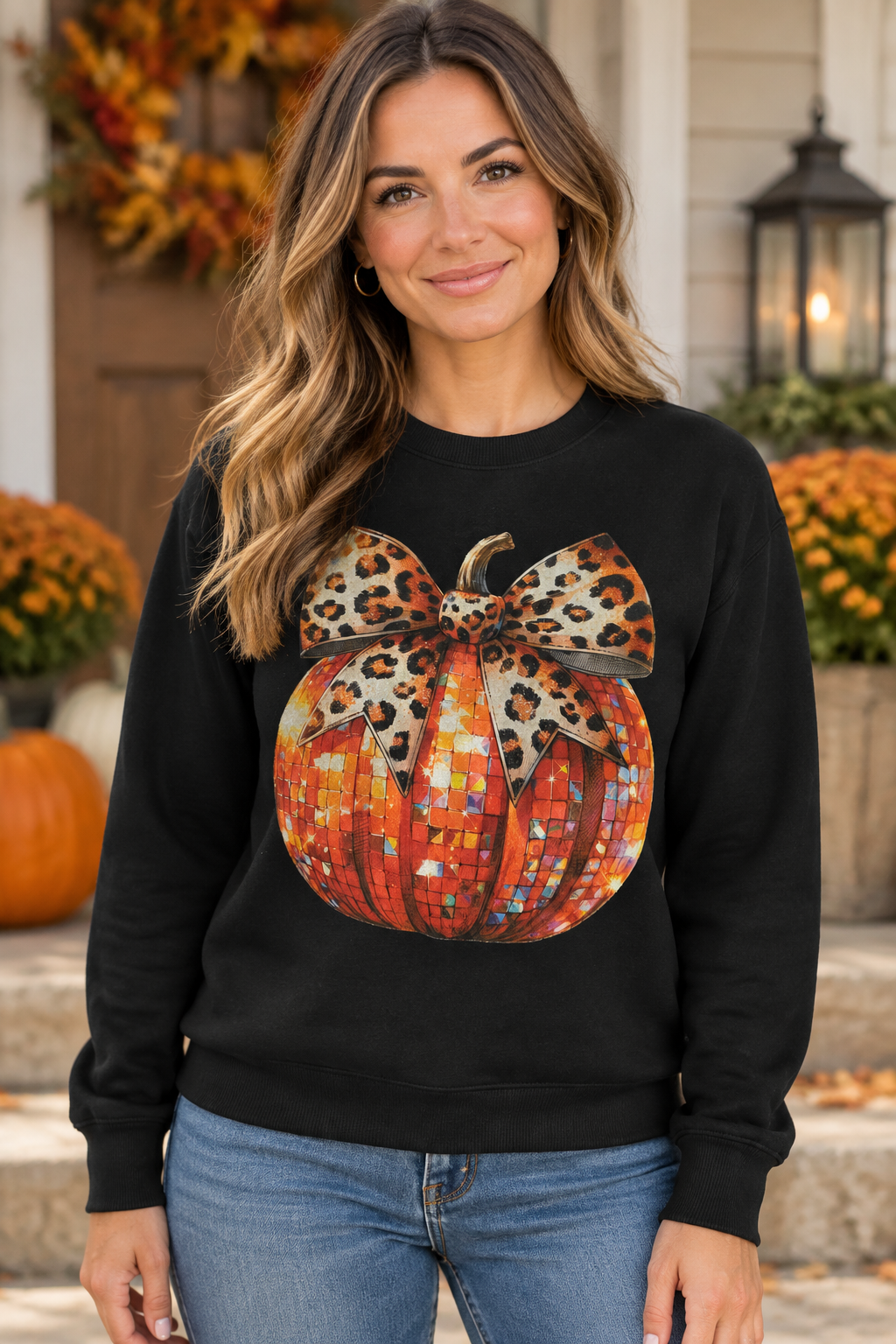 Pumpkin with Leopard Bow