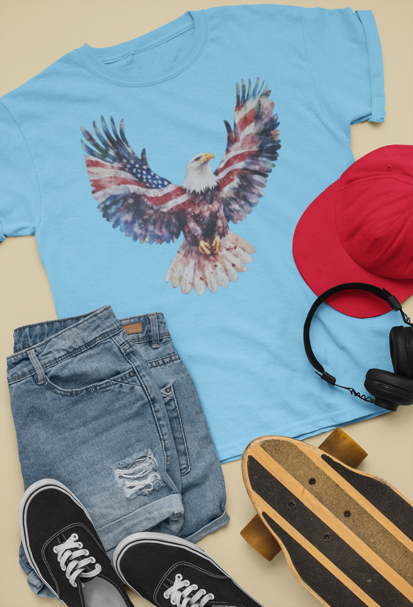 PATRIOTIC AMERICAN EAGLE (1 TRANSFER AVAILABLE FOR PRESSING)