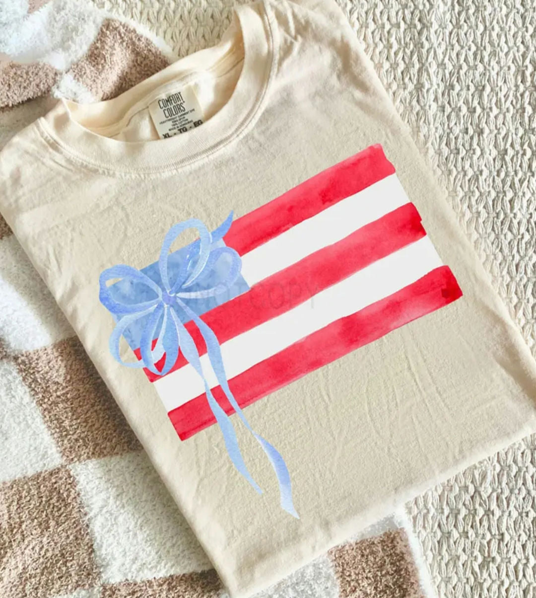 Blue Bow Flag (2 TRANSFERS AVAILABLE FOR THIS PRODUCT) 4/15/26
