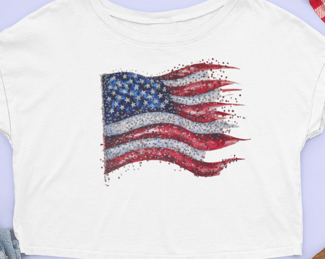 BEAUTIFUL AMERICAN FLAG (1 TRANSFER AVAILABLE FOR PRESSING)