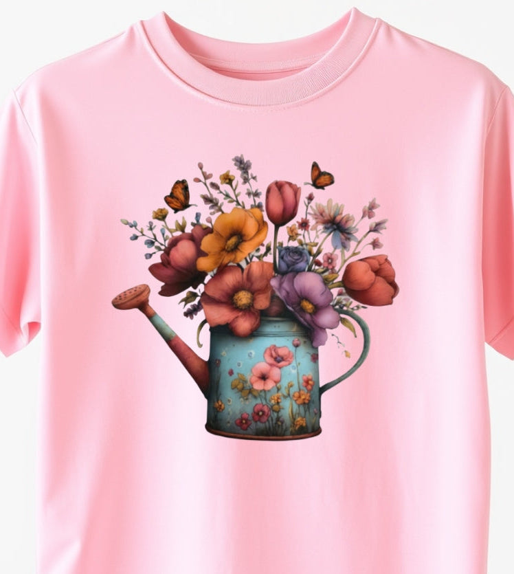 Water can with Spring Flowers (2 TRANSFERS AVAILABLE FOR THIS PRODUCT) 3/27/26 RTS