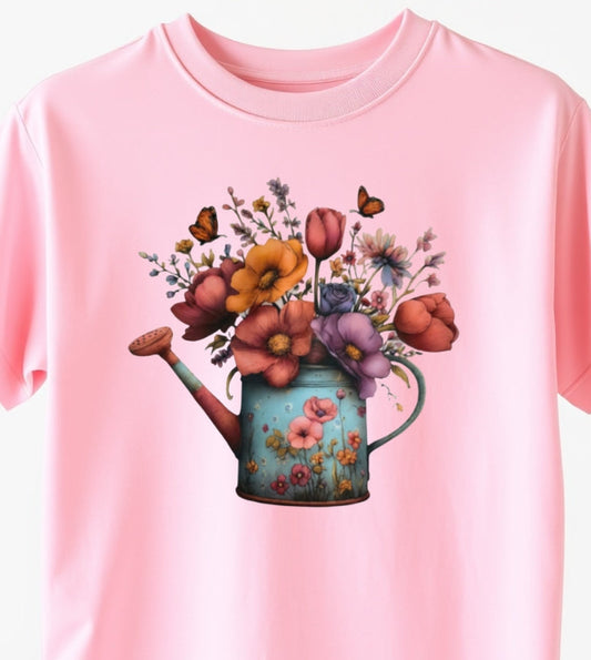 Water can with Spring Flowers (2 TRANSFERS AVAILABLE FOR THIS PRODUCT) 3/27/26 RTS