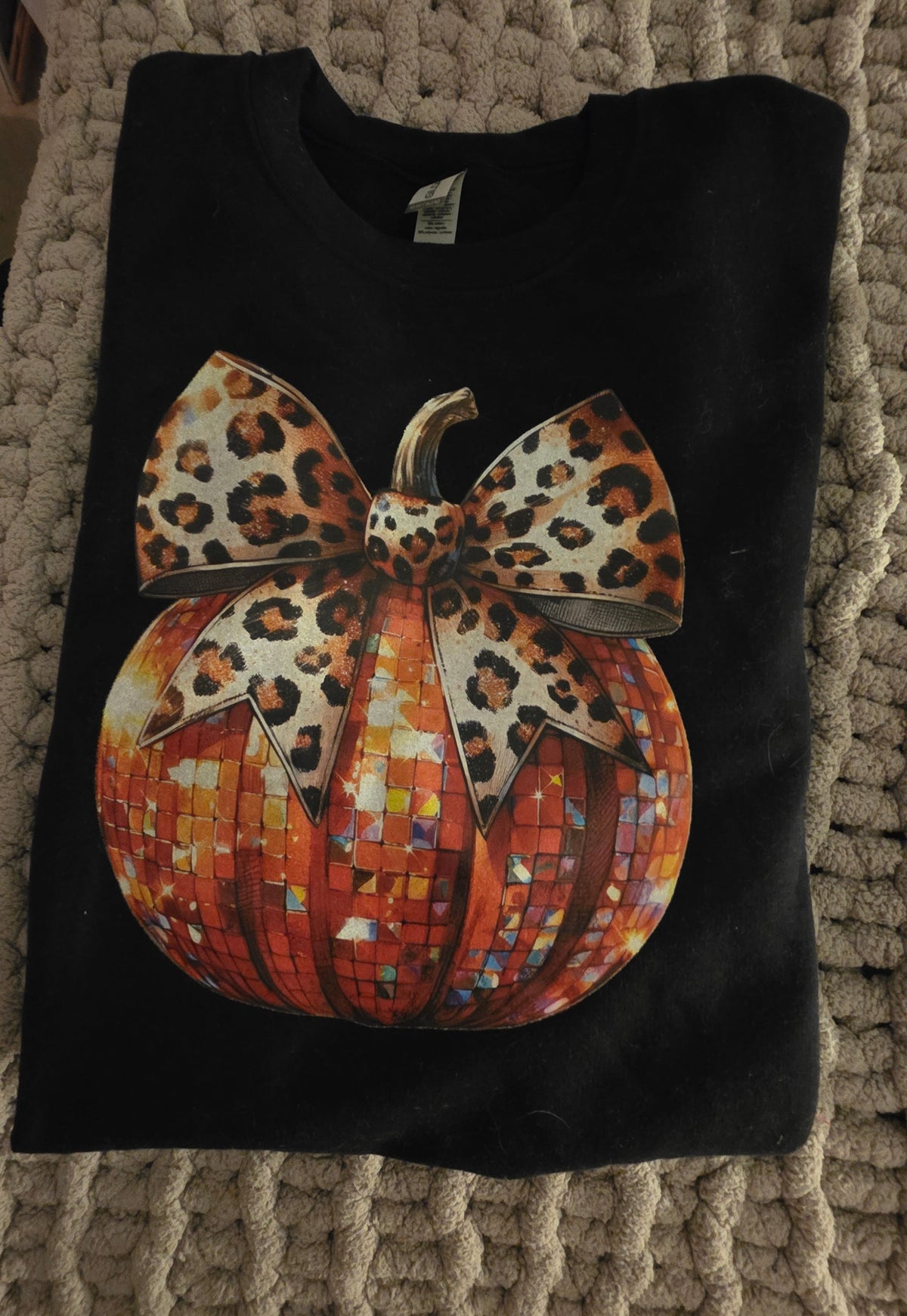 Pumpkin with Leopard Bow