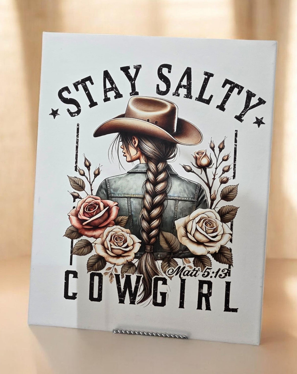 Stay Salty Cowgirl Canvas Print
