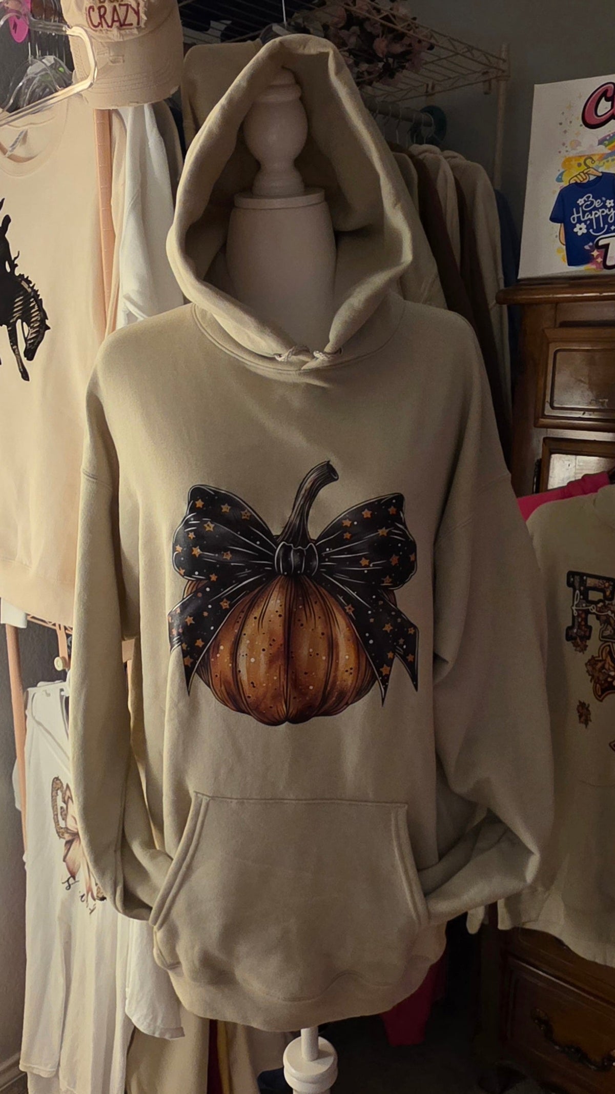 Fall Pumpkin with Bow Hoodie