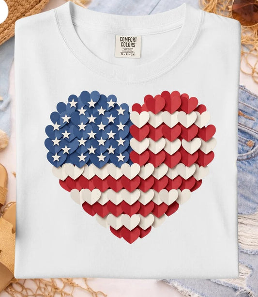 American Flag Heart (1 TRANSFERS AVAILABLE FOR THIS PRODUCT) 4/20/26
